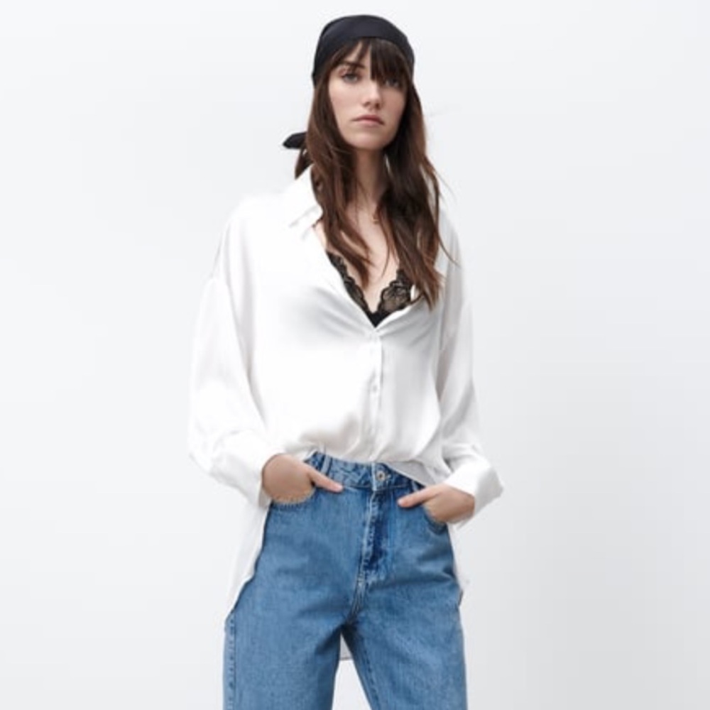 ZARA OVERSIZED SATIN BLOUSE